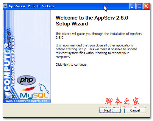 AppServ(集成了PHP 6.0 MYSQL 6.0等) v8.6.0 英文安装版 附安装
