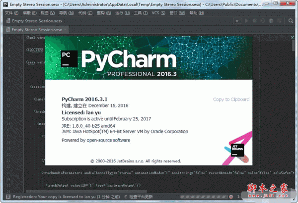Jetbrains PyCharm2016.3汉化包 免费版