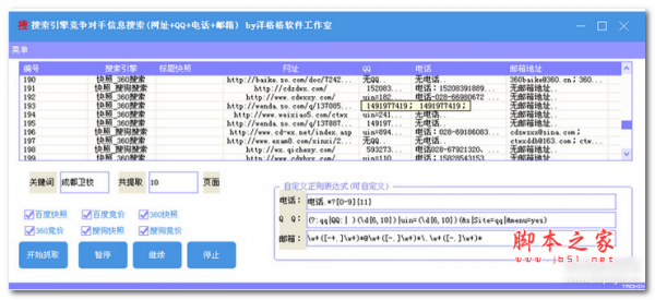 搜索引擎竞争对手信息搜索(网址+QQ+电话+邮箱) V1.0 免费绿色版