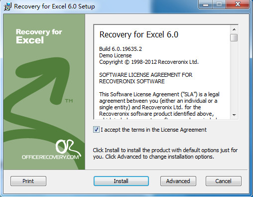 Recovery for Excel(excel文件修复工具) v6.0 官方英文安装版