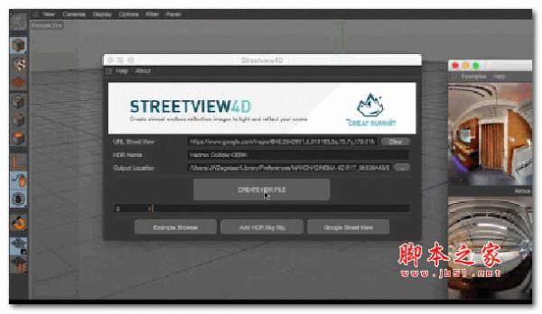 C4D谷歌街景图全景环境制作插件TGS Streetview4D v1.2 For Cinema 4D R15-R17