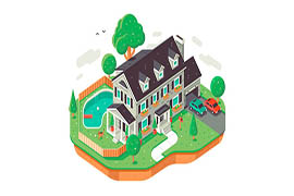 Illustrator绘制2.5D风格精致小房子插画