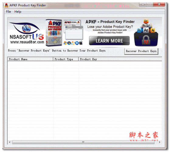 APKF Adobe Product Key Finder(Adobe产品密钥查找器) v2.5.1.0 绿色特别版