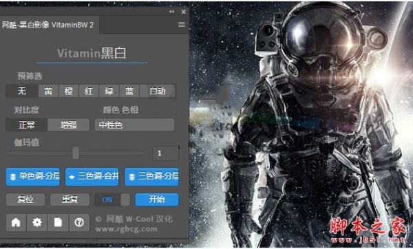 PS图像转黑白扩展插件VitaminBW v2.02 中文汉化版(附汉化方法+原版)