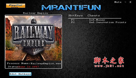 铁路帝国无限金钱/无限资源二项作弊修改器