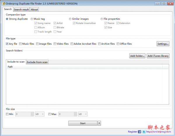 Orderprog Duplicate File Finder重复文件查找工具  v2.3 免费安装版