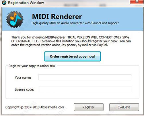 MIDIRenderer(MIDI转换器) v2.0.0.0 破解安装版(附破解补丁+破解教程)