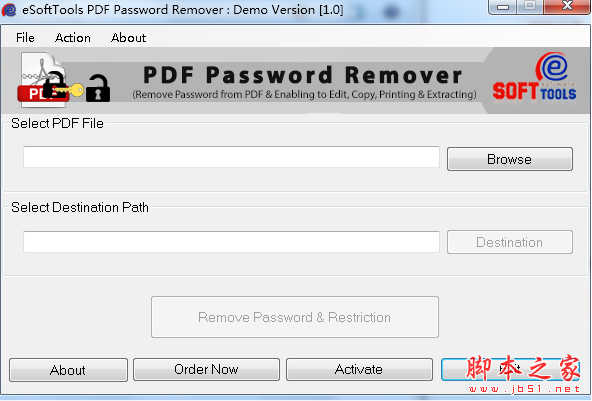 eSoftTools PDF Password Remover(PDF解密软件) v1.0 免费安装版