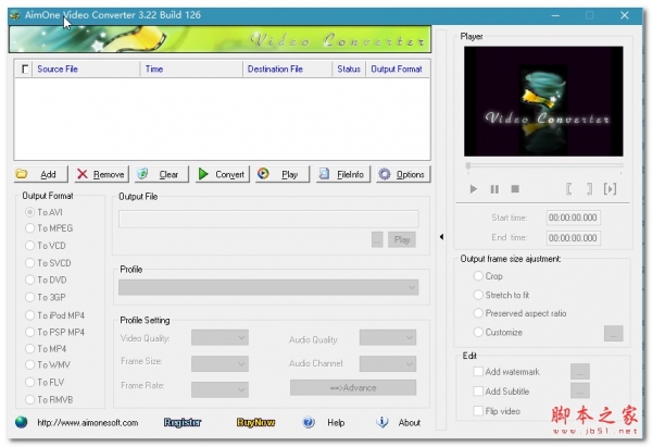 AimOne Video Converter(视频格式批量转换) V3.22 免费安装版