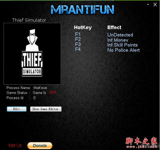 小偷模拟器四项修改器 免费绿色版