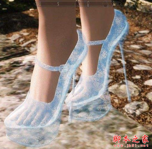 上古卷轴5高跟鞋mod下载 上古卷轴5天际女性多彩透明水晶高跟鞋mod