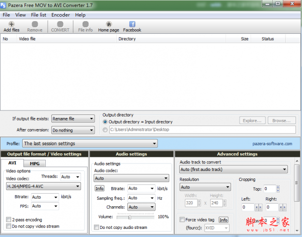 Pazera Free MOV to AVI Converter(MOV转成AVI软件) v1.7 免费绿色版