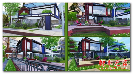 模拟人生4红蓝双色现代住宅MOD 免费版