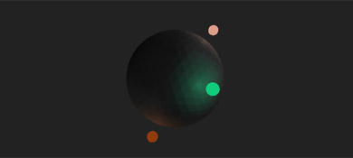 three.js实现的小球周围光源旋转动画效果源码