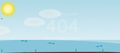 纯css3实现的海面上白云、游鱼动画效果404页面源码