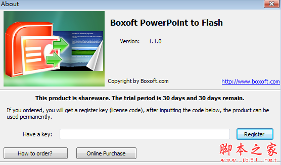 Boxoft PowerPoint to Flash(ppt转flash软件) v1.1 免费安装版