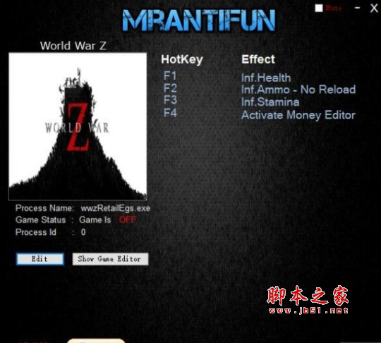 僵尸世界大战五项修改器(无限生命/无限体力弹药) v0.1.4600640 MrAntiFun版