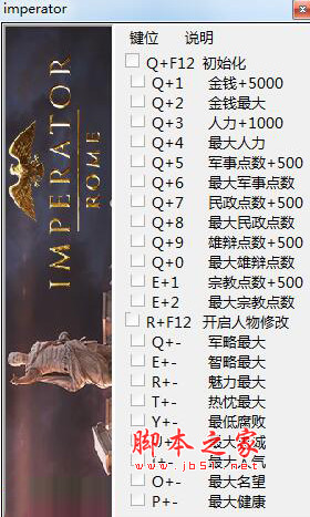 大将军罗马二十三项修改器(金钱最大/军略最大/最大名望)  免费版
