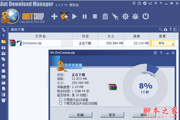 蚂蚁下载管理器(Ant Download Manager) 专业版 v1.13.2 附特别补丁 免费版