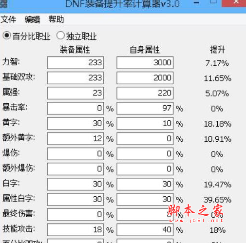 DNF装备提升率计算器工具(DNF装备提升率辅助) v3.4 免费绿色版