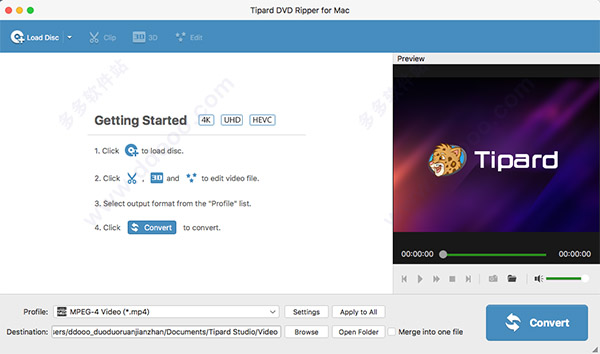  Tipard DVD Ripper Mac(光盘格式转换器工具) V9.2.12.85142 苹果电脑版
