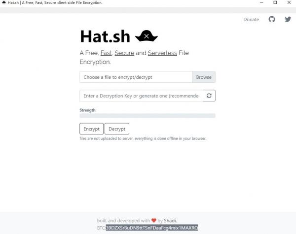 Hat.sh(文件本地加密解密工具)V1.0 英文绿色版