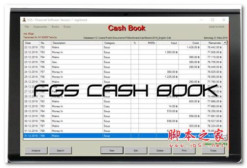 FGS Cashbook(财务管理工具)V7.0 英文安装版