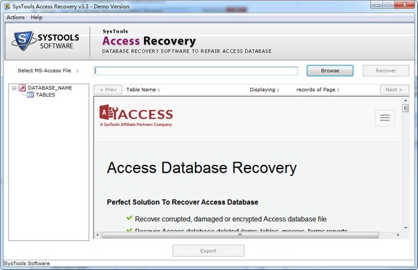 SysTools Access recovery(Access数据库恢复软件) v3.3官方版