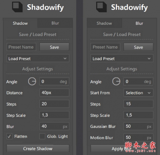 逼真PS投影插件 Shadowify扩展面板 最新免费汉化版