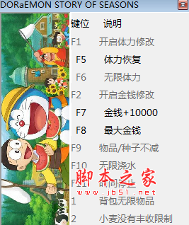 哆啦A梦牧场物语十项修改器(无限体力/无限金钱/无限物品/无限浇水) v1.0 免费绿色版