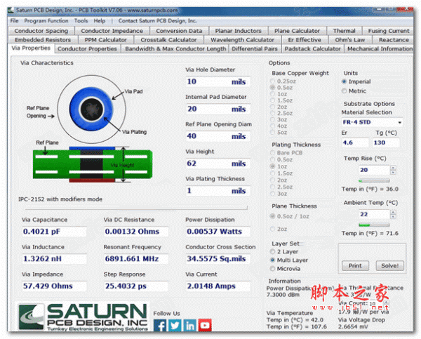 Saturn PCB Toolkit(PCB参数计算工具) v7.0.6 最新安装版