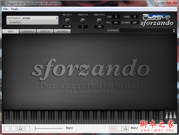 Plogue Sforzando(SFZ播放器) v1.848 免费安装版
