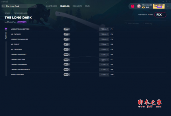 漫漫长夜十项修改器(无限道具/无限体力/无限负重) v1.73 MrAntiFun版