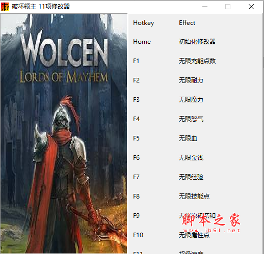 破坏领主十一项修改器(无限耐力/无限魔力/无限怒气) v1.0 免费版