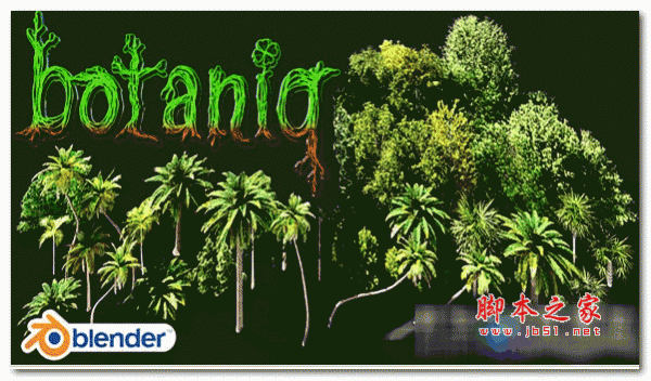 Blender三维树木棕榈树灌木插件Tree Library Botaniq Trees Plants 免费版