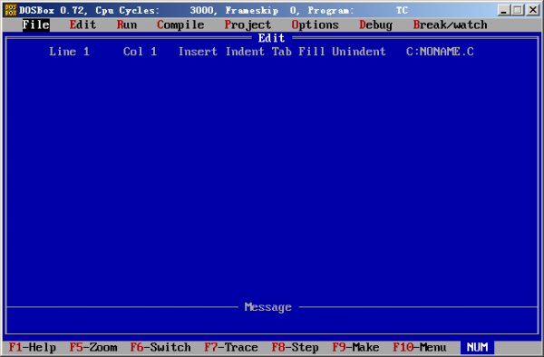 Turbo C 2.0 dosbox绿色版 支持win7 64位