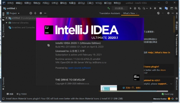 IntelliJ IDEA 2020.2.4旗舰增强版 中/英文免激活绿色版(附中文设置步骤)