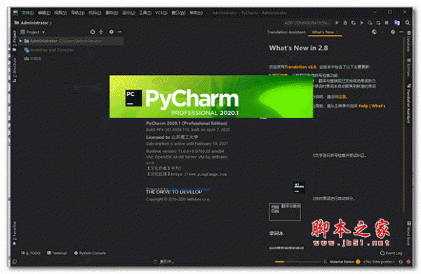 pycharm2020.1 汉化包 免费版(附汉化教程)