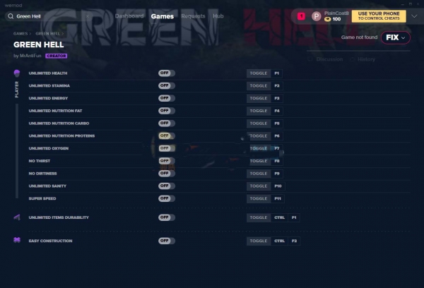 绿色地狱十三项修改器(无限生命/无限氧气)v1.5.1 MrAntiFun版