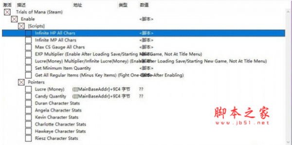 圣剑传说3重制版CE修改器(无限HP/无限MP) 免费版