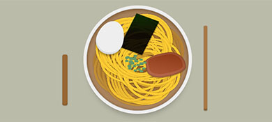 纯CSS3 绘制的日式拉面/筷子卡通效果源码