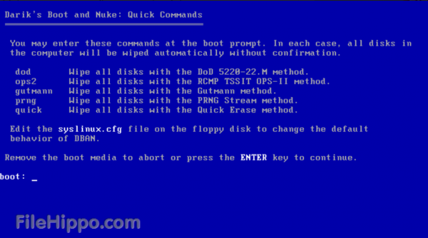 Darik's Boot and Nuke 硬盘数据删除工具 v2.3.0 官方免费版