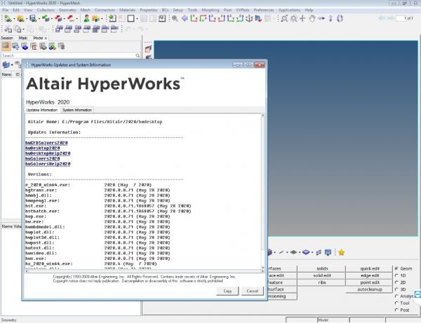 建模可视化仿真软件 Altair HWDesktop + Solvers 2020.0 x64 完美授权版