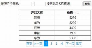 简单JS实现分页带数据查询效果