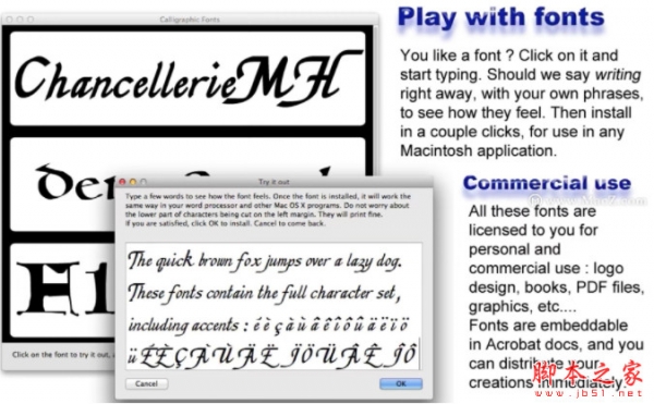 Calligraphic Fonts(书法字体软件) for Mac V2.10 苹果电脑版