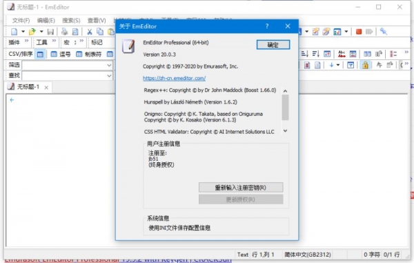 EmEditor Pro TXT文本编辑器 附注册码+教程 v24.1.1 中文绿色永久免费版 32位