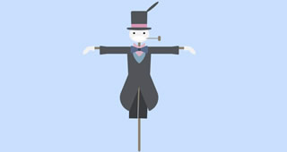 css3跳动的卡通稻草人动画特效