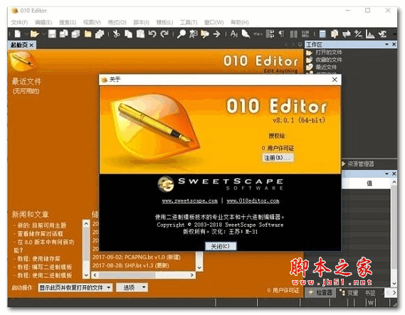 十六进制编辑器 010Editor v10.0.1 汉化特别吾爱版(附安装教程+汉化包) 64位
