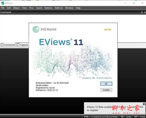 EViews 11(计量经济学软件) v11 附替换补丁 免费版