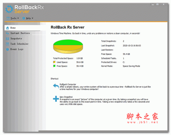 RollBack Rx Server服务器备份还原软件 v4.5 Build 2708963378 破解授权版(附安装教程)